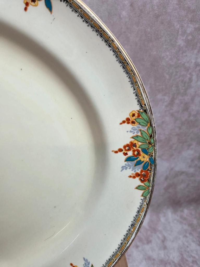 Grand plat ovale en faïence anglaise Homeleigh Ware Arcady – Années 1930