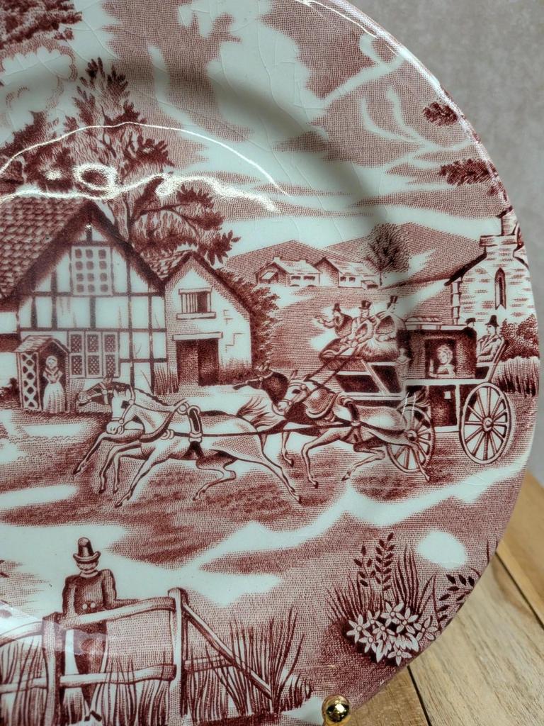 Assiette à dessert Terre de fer Lunéville – English Style – The Copperfield – Toile de Jouy