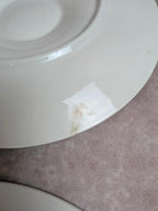 Service 12 assiettes + plat à huîtres Longchamp barbotine coquille