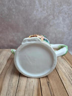 Théière vintage en forme de maison – céramique émaillée cottage