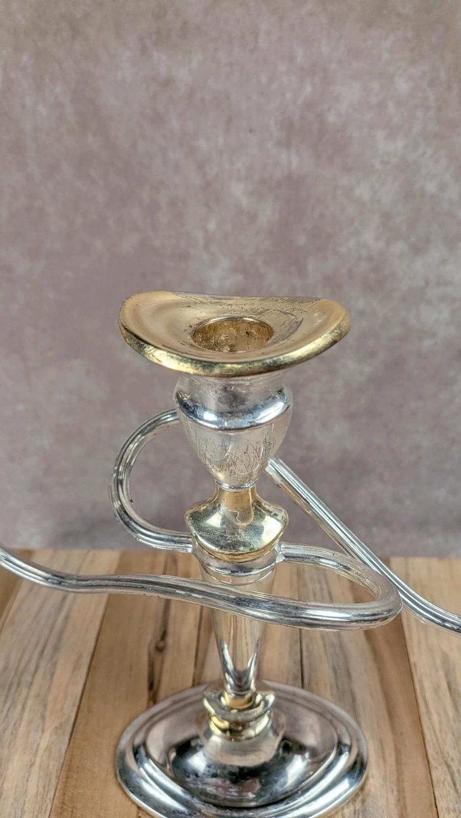 Chandelier vintage en métal argenté