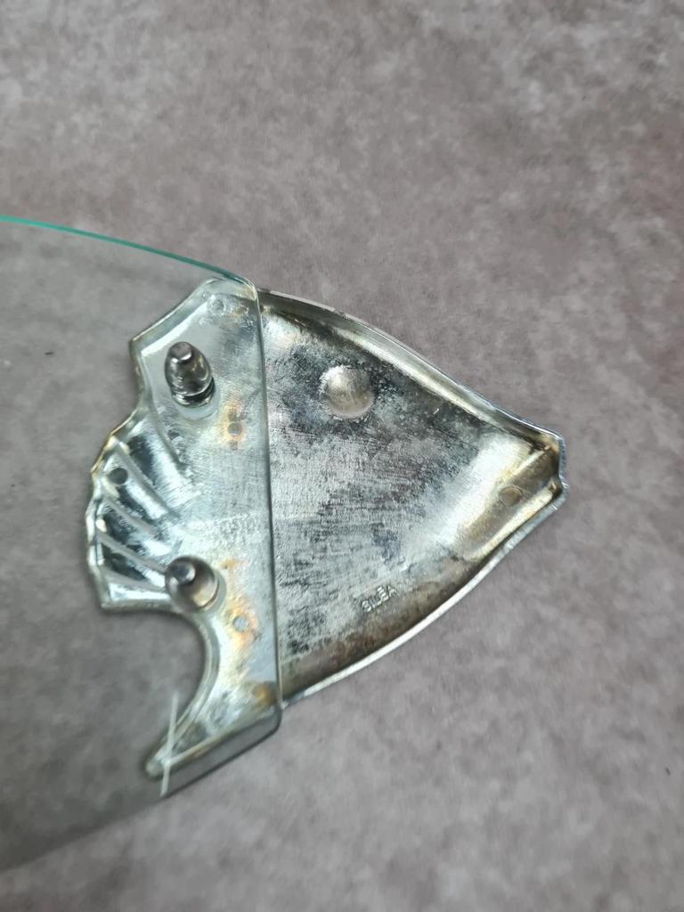 Dessous - de - plat poisson en verre & métal argenté 🐟