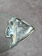 Dessous - de - plat poisson en verre & métal argenté 🐟