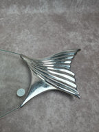 Dessous - de - plat poisson en verre & métal argenté 🐟