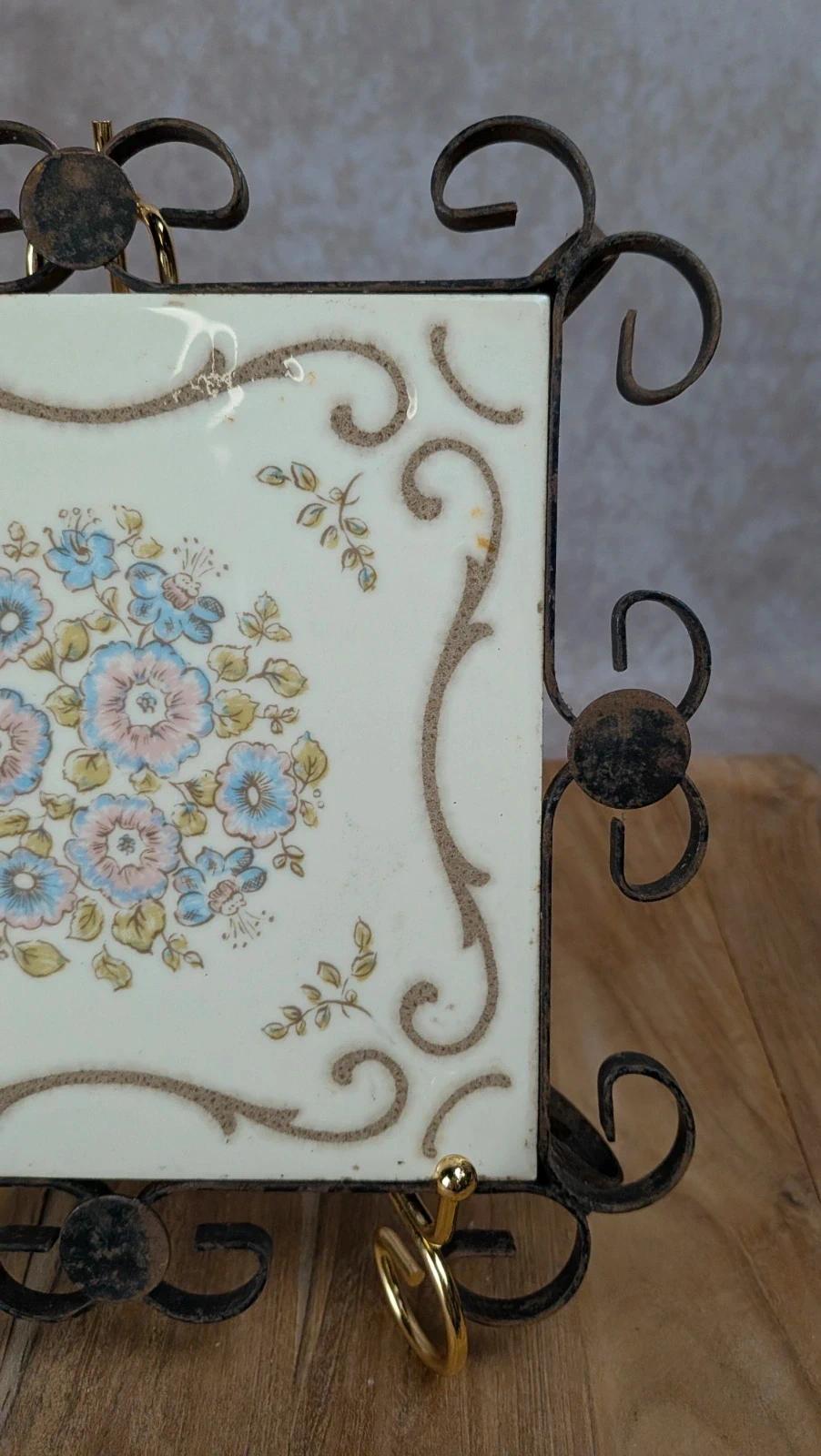 Dessous de plat Villeroy & Boch ancien – décor fleuri pastel