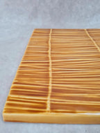 🍂 Dessous de plat vintage en faïence motif paille / osier