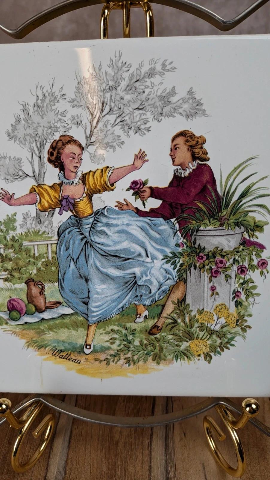 Dessous de plat vintage Villeroy & Boch – décor “watteau”