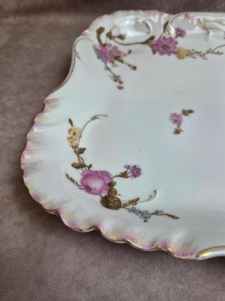 Paire de grands plats Haviland Limoges pour Vermont Marin Paris vers 1890