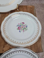 💐 Charmant service à gâteau Digoin & Sarreguemines, Modèle Lilitia, 6 assiettes + 1 grand plat