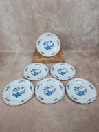Lot de 6 assiettes Arcopal France 🦋 décor bleu fleuri