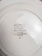 Lot de 3 assiettes à dessert Terre de fer Digoin Sarreguemines Valentin peintes à la main