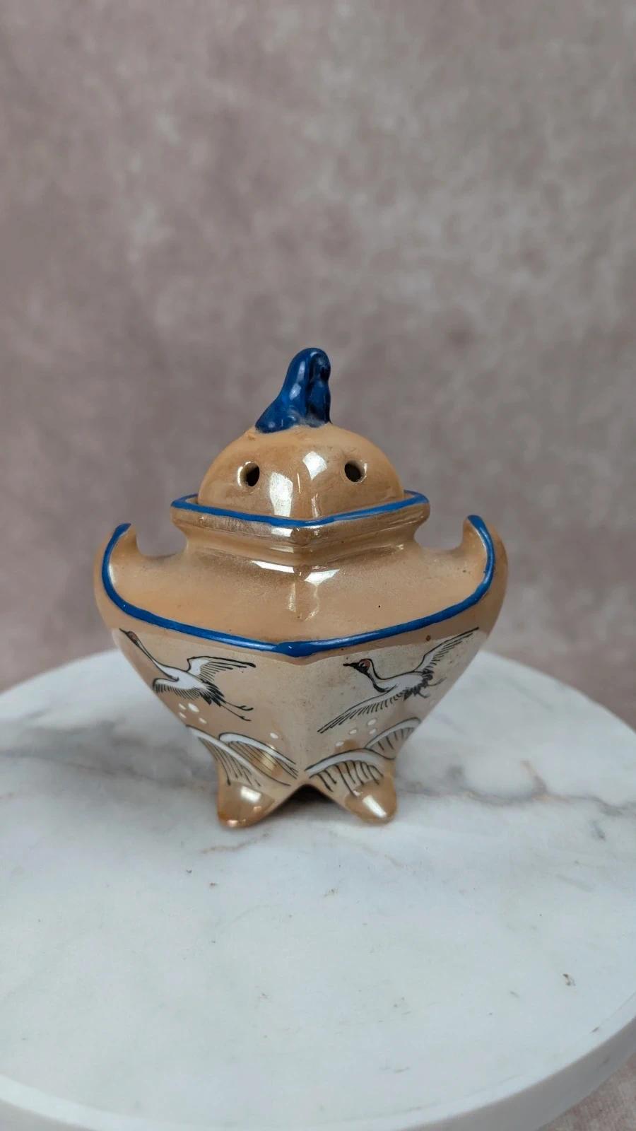Diffuseur de parfum vintage en céramique peint à la main