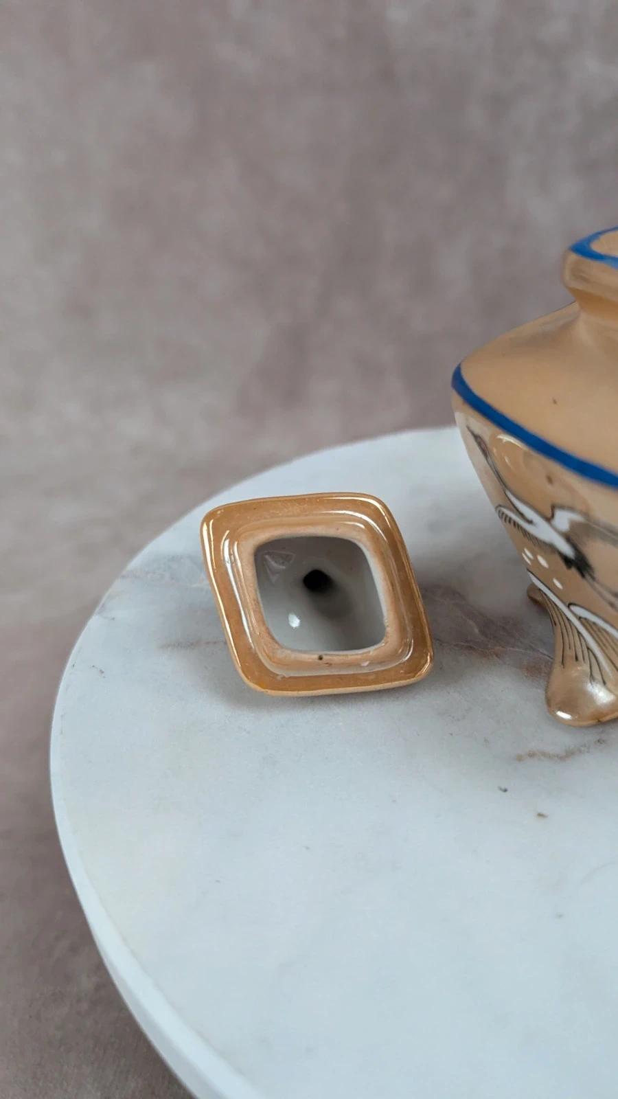Diffuseur de parfum vintage en céramique peint à la main