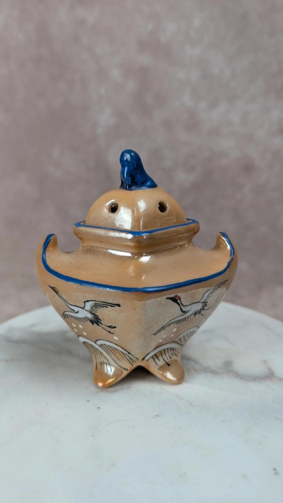 Diffuseur de parfum vintage en céramique peint à la main