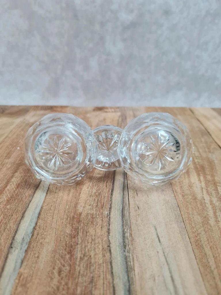 🧂 Double saleron en cristal signé Baccarat