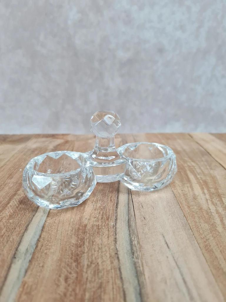 🧂 Double saleron en cristal signé Baccarat