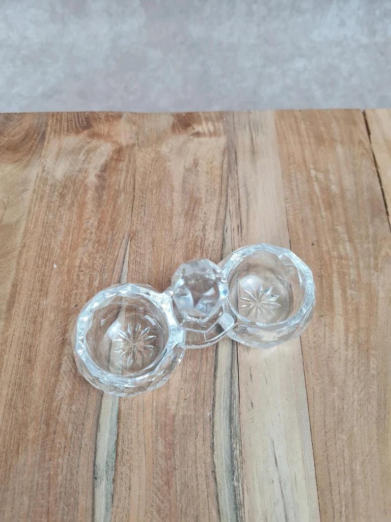 🧂 Double saleron en cristal signé Baccarat