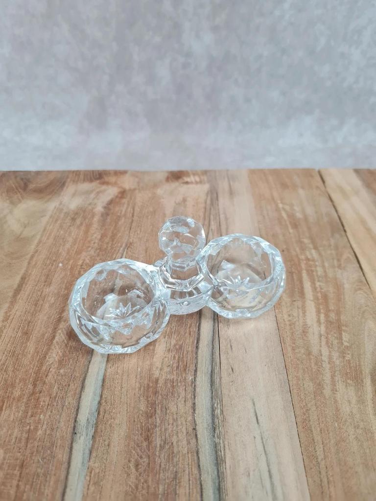 🧂 Double saleron en cristal signé Baccarat