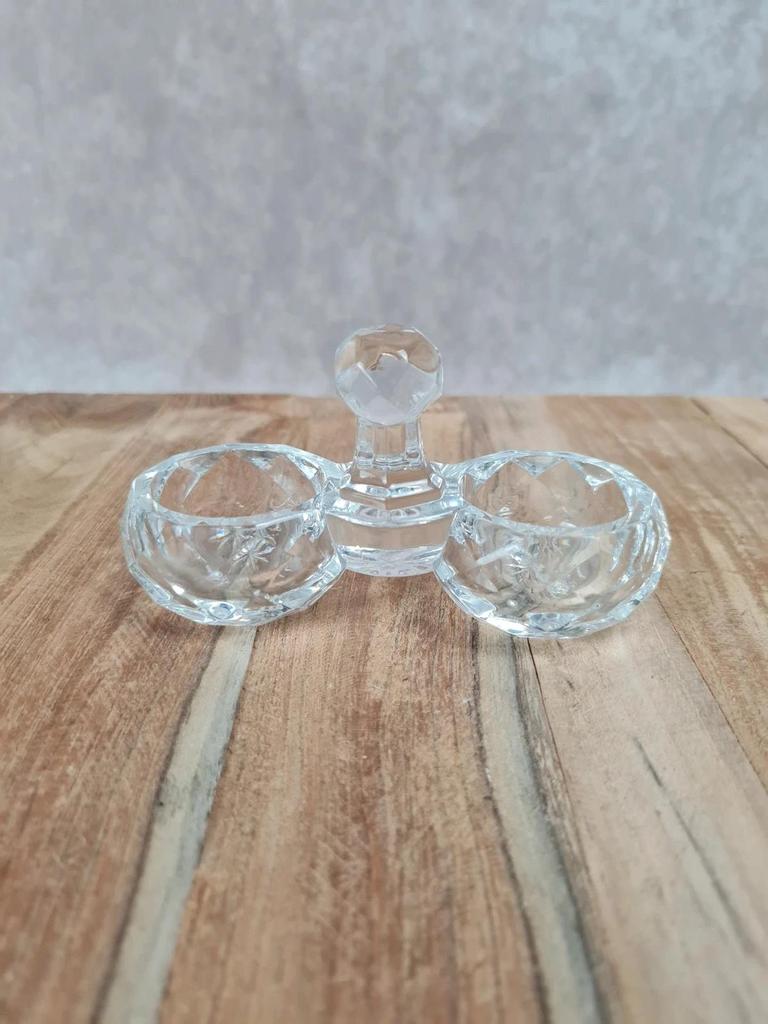 🧂 Double saleron en cristal signé Baccarat