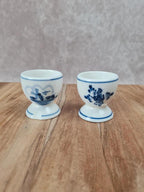 Duo de coquetiers vintage bleu & blanc – style Delft