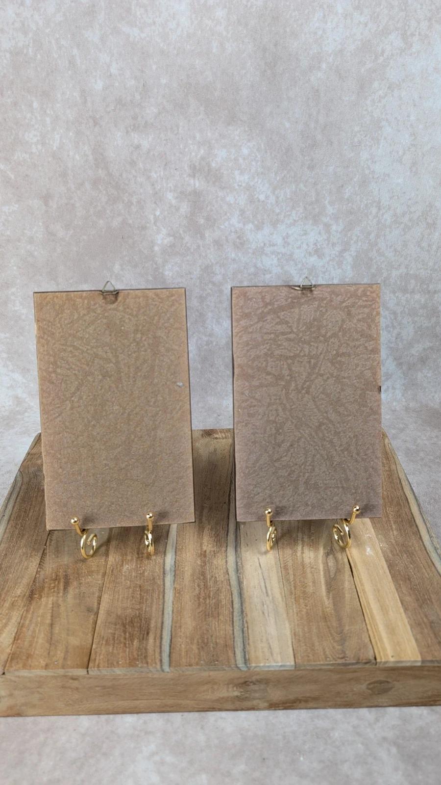 Duo de petits cadres vintage peints à la main 🌸