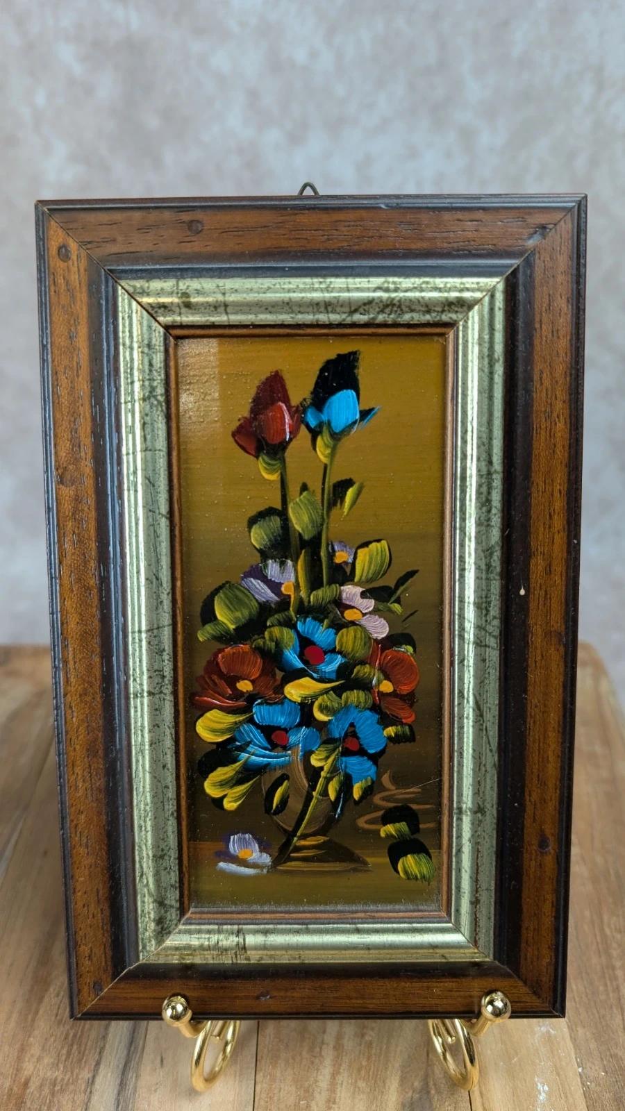 Duo de petits cadres vintage peints à la main 🌸