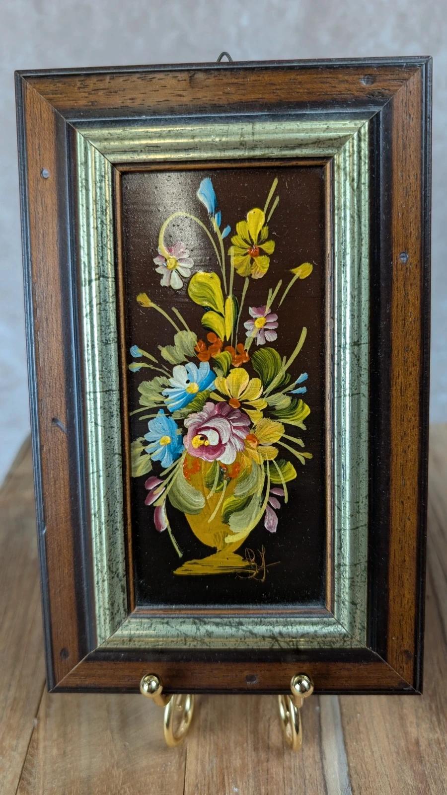 Duo de petits cadres vintage peints à la main 🌸