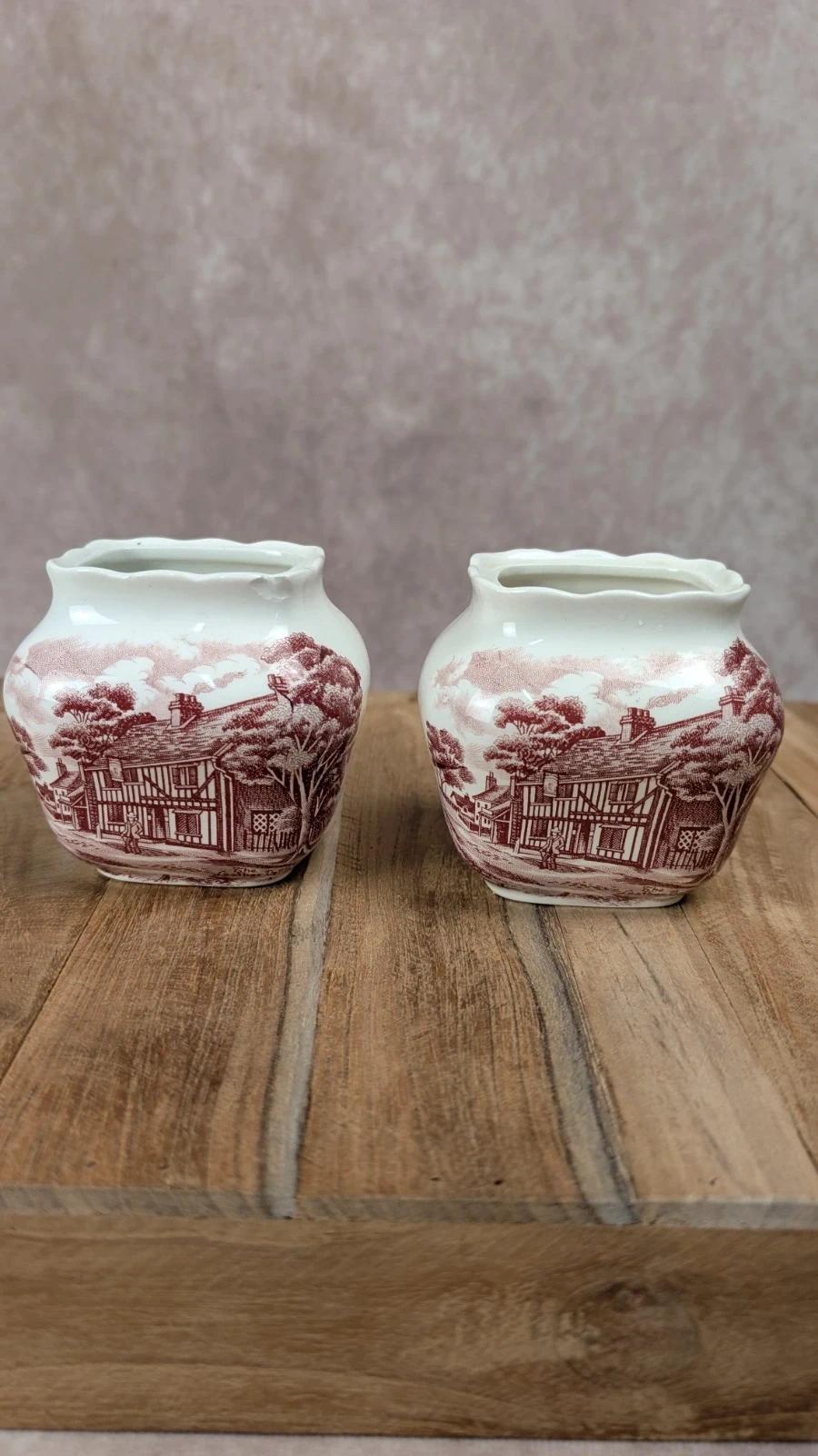Duo de pots anglais vintage Grindley “english Country Inns”