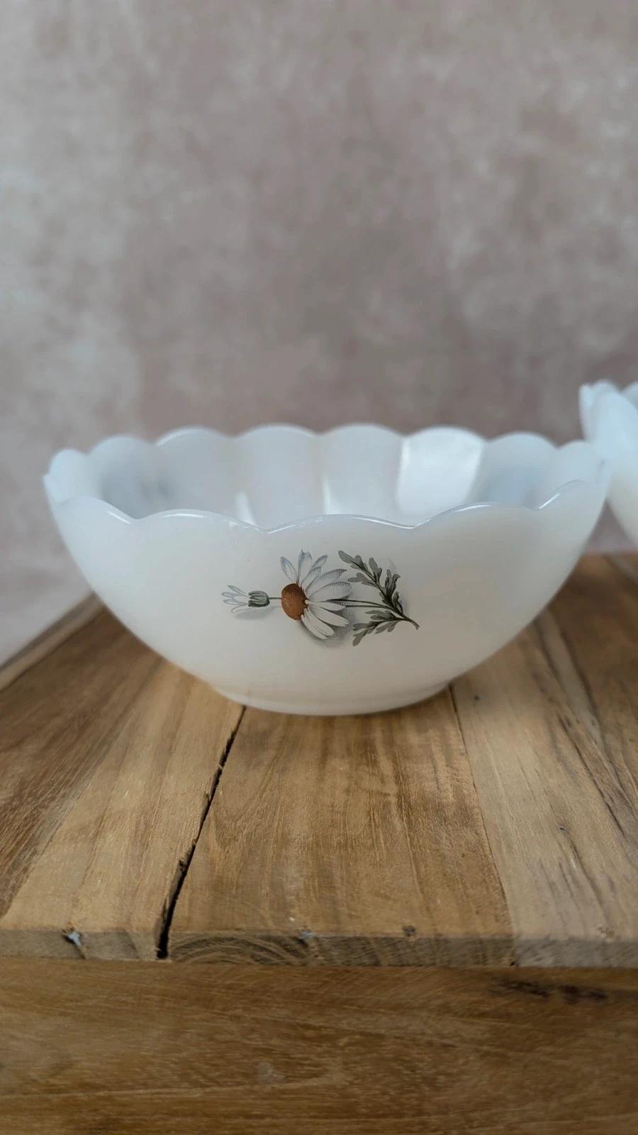 Duo de saladiers Arcopal – Motif Marguerite