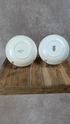 Duo de sous - tasses anciennes Sarreguemines & Digoin – décor doré