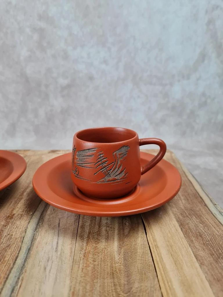 🏺 Duo de tasses japonaises en terre cuite Tokoname 🇯🇵