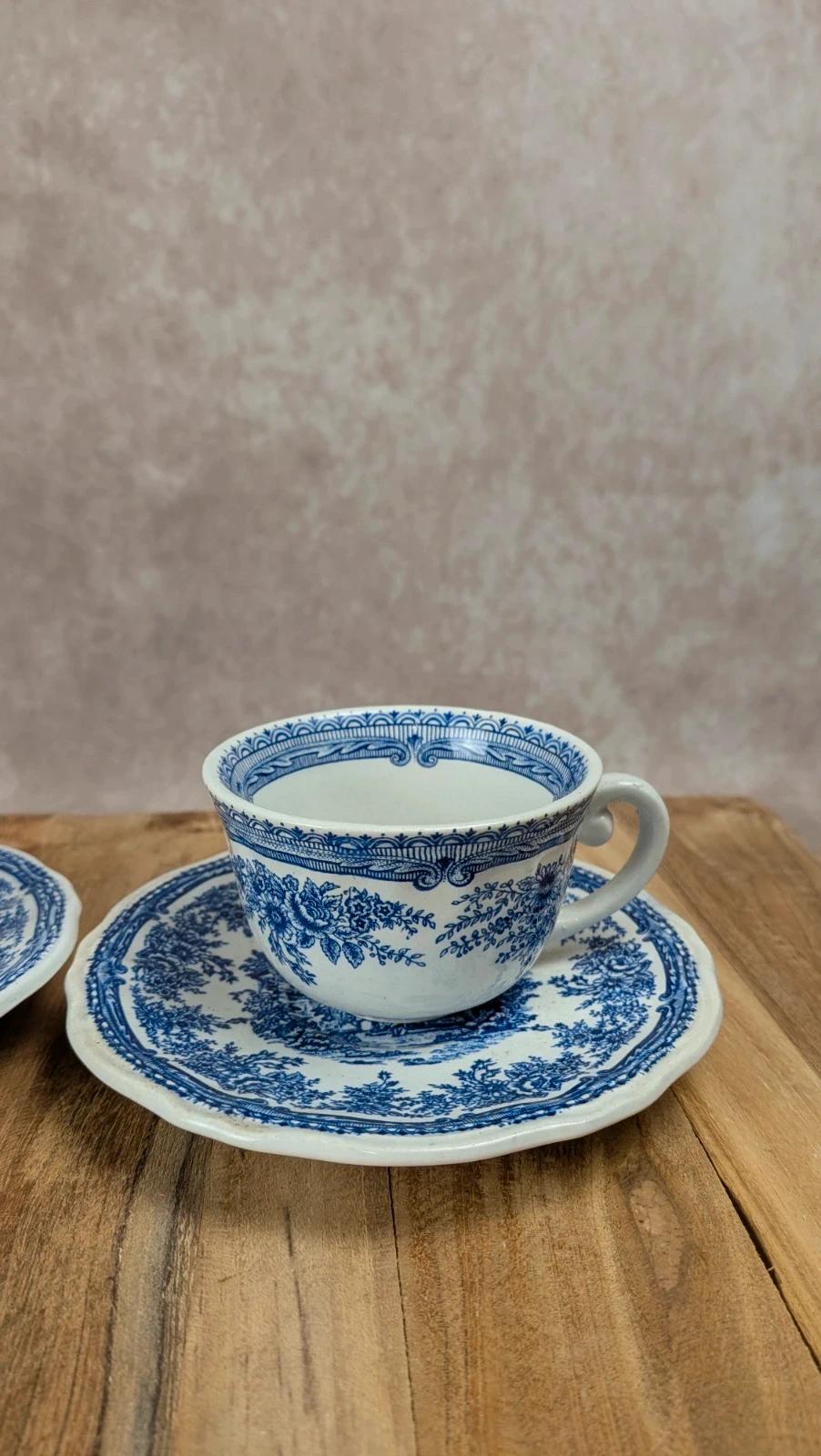 Duo de tasses & sous - tasses Kg Lunéville – modèle The Cottage