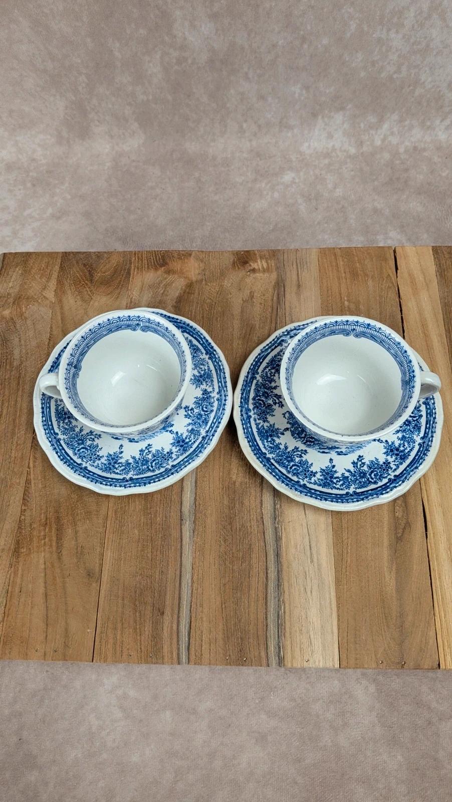 Duo de tasses & sous - tasses Kg Lunéville – modèle The Cottage