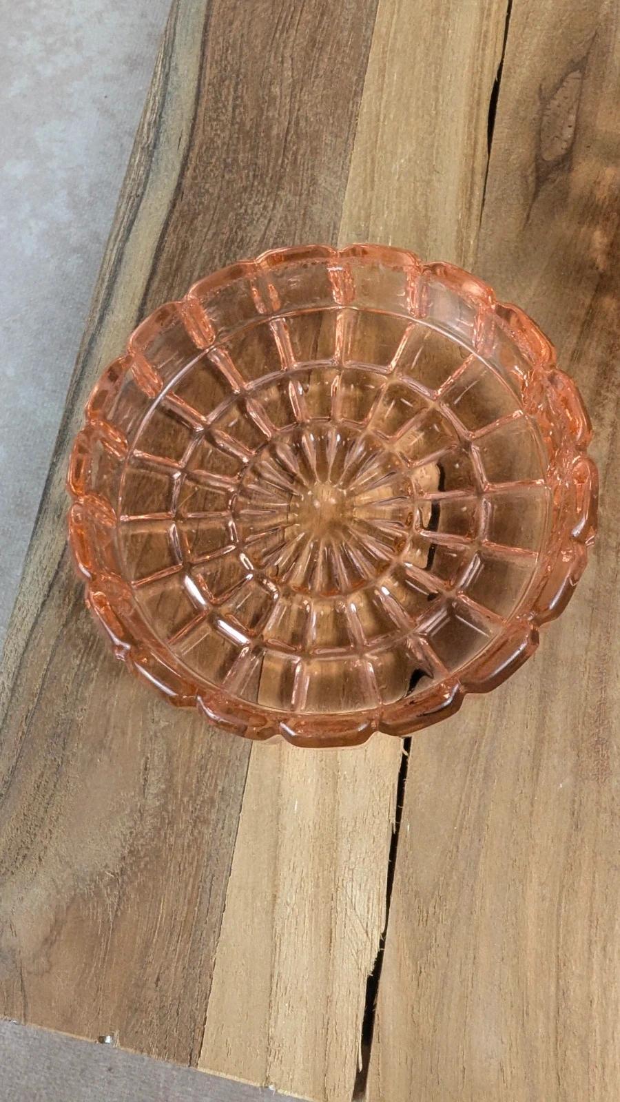 Duo de toilette Art Déco en cristal de Bayel – flacon + pot rosé