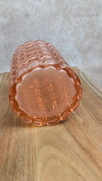 Duo de toilette Art Déco en cristal de Bayel – flacon + pot rosé