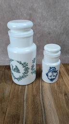 Lot de 2 pots en verre opalin Made in Italy