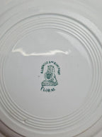Assiette plate ancienne Terre de fer A. Lebacqz & M. Bouchard – décor Floral vert 💚
