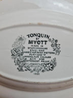 Ravier ancien Tonquin Myott décor toile de Jouy bleu – bord dentelé