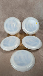 Charmant lot de 5 assiettes Arcopal décor “bateaux” bleu