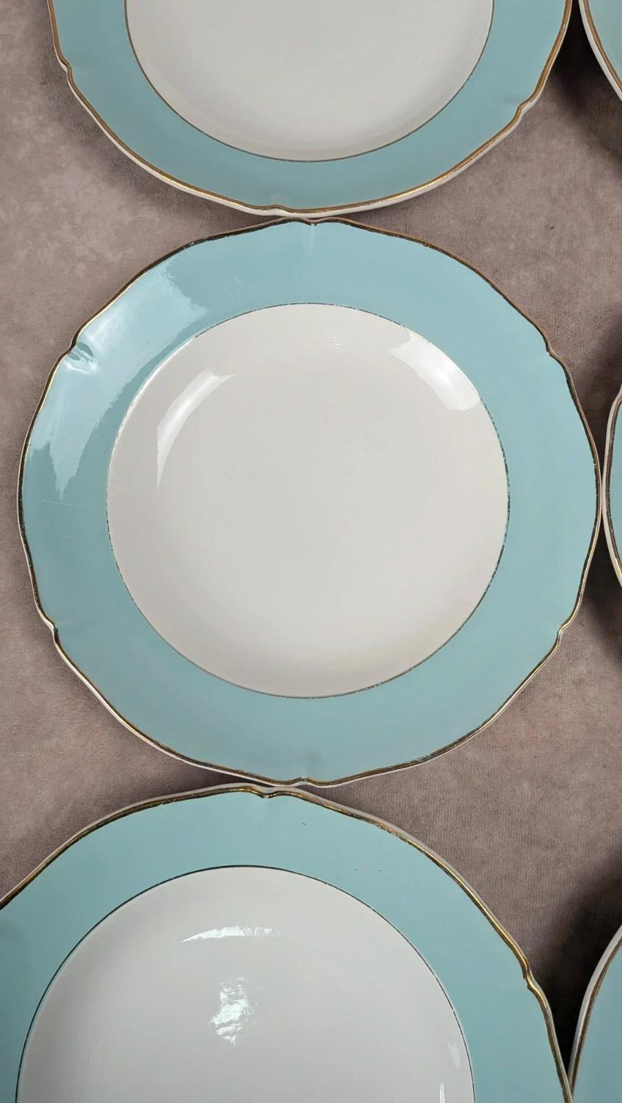 Lot de 6 assiettes creuses anciennes Seranord Saint-amand – Modèle Chambord