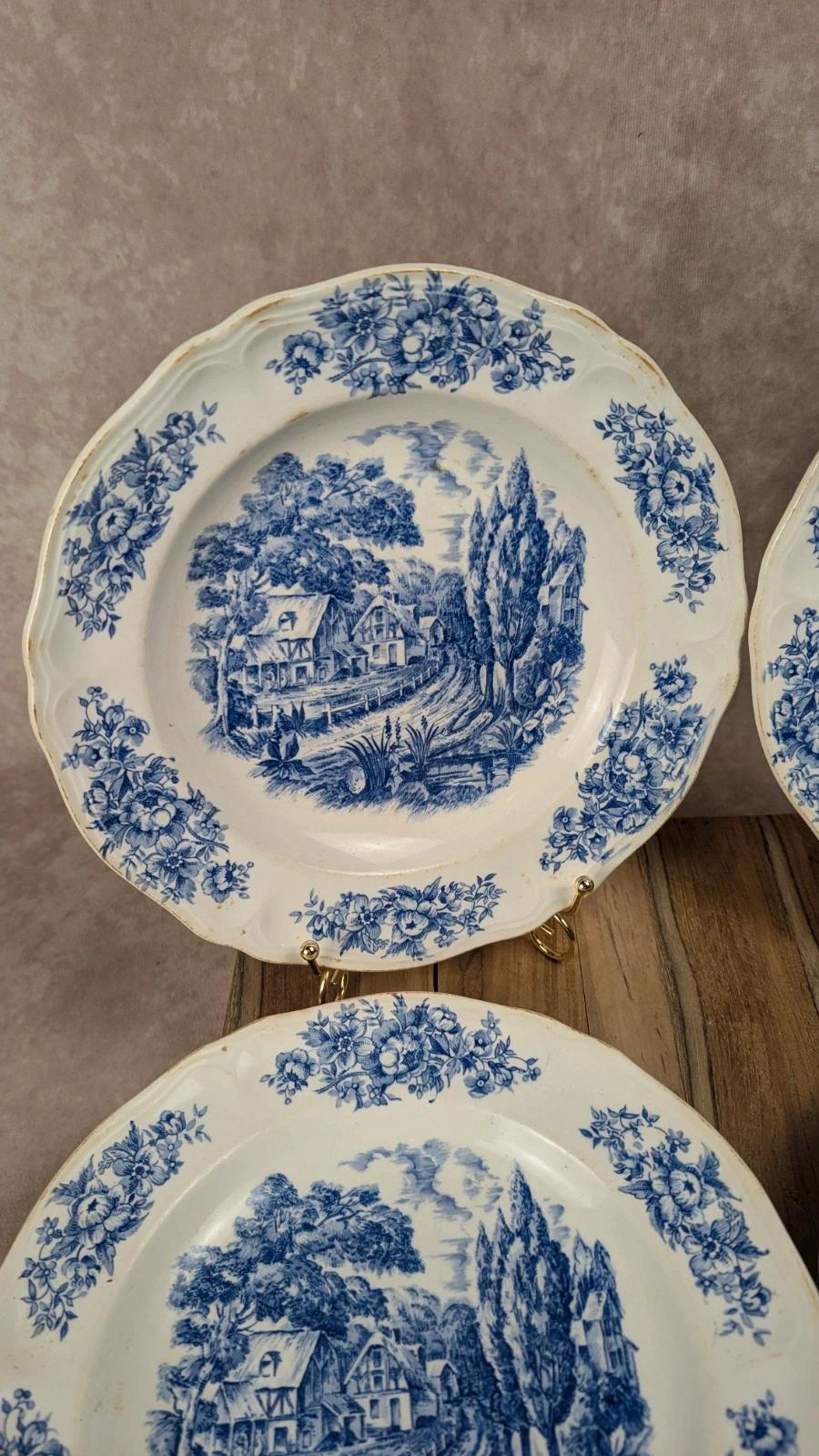 Lot de 6 assiettes plates Moulin des Loups – Modèle Santiago