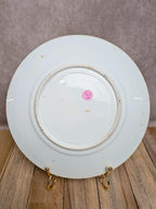 Assiette ancienne Terre de Fer décor bleu floral