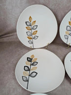 Lot de 12 assiettes plates vintage Niderviller – années 70 – style Capron Vallauris