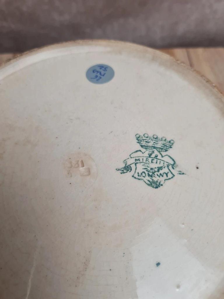 Soupière ancienne Longwy modèle Mireille 🌿 Terre de fer verte – charme authentique
