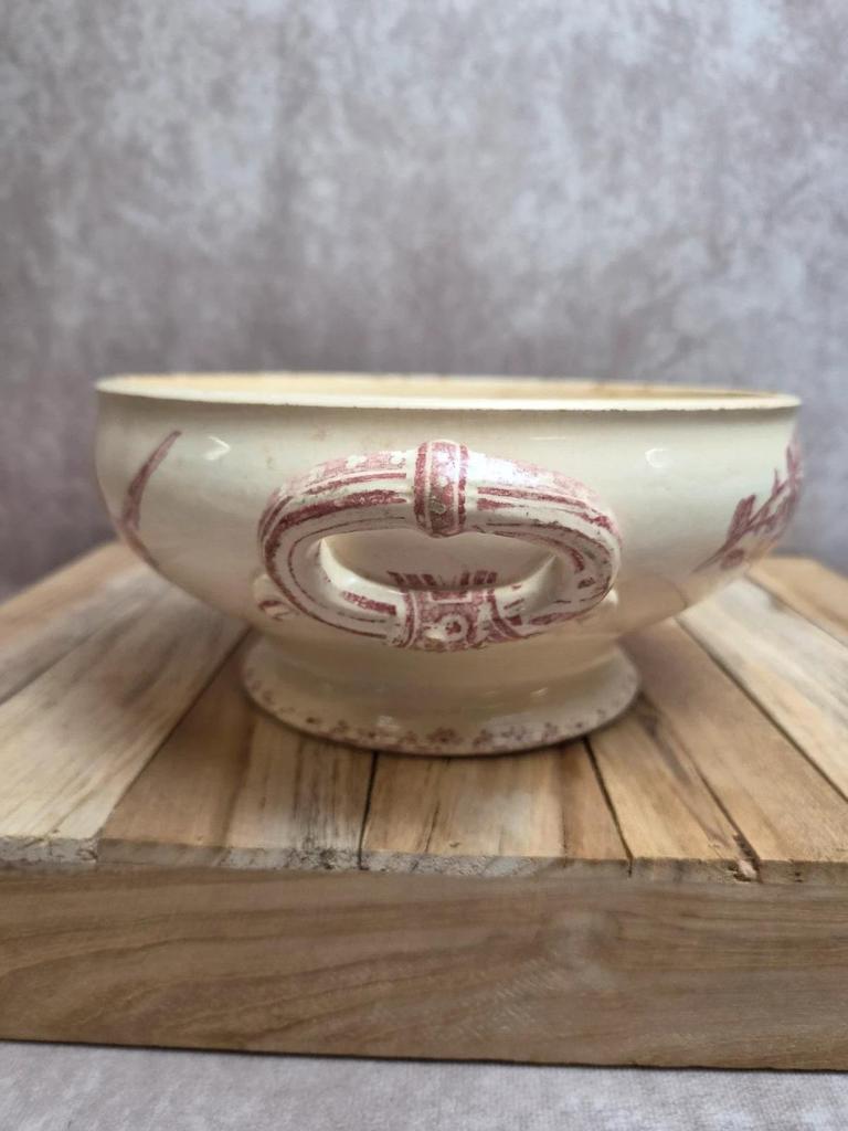Petite soupière ancienne Sarreguemines modèle Favori rose – Terre de fer