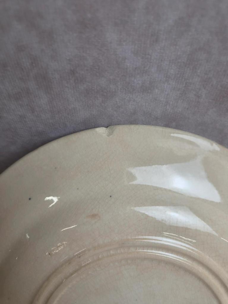 Lot de 6 assiettes plates anciennes Gien – Terre de Fer – modèle Bengale