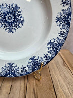 Assiette semi-creuse Terre de Fer Clairefontaine Lg Normandie Xixe décor bleu