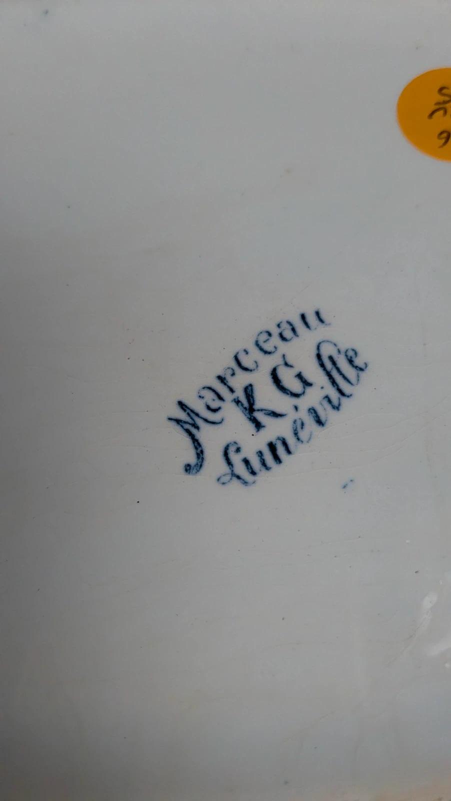 Légumière ancienne Kg Lunéville modèle Marceau décor bleu