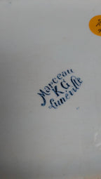 Légumière ancienne Kg Lunéville modèle Marceau décor bleu