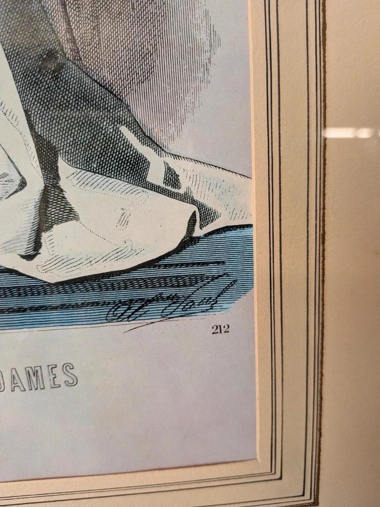 Gravure de mode ancienne encadrée – L’illustrateur des Dames